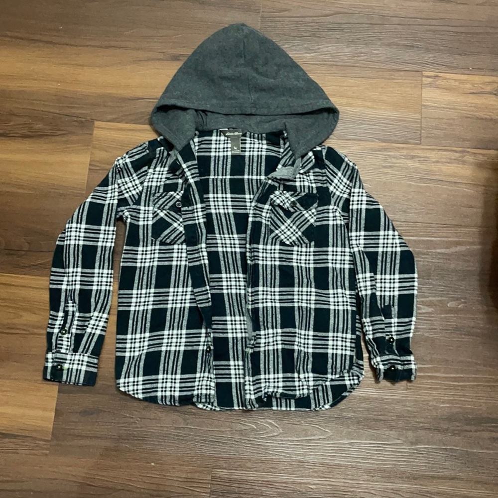 Eddie Bauer boys hooded flannel